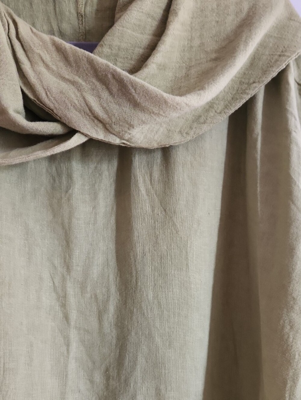 LINEN luv Olive Green Italian Linen Blouse - Small - Picture 5 of 7
